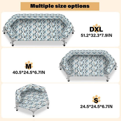 Elevated Dog Bed with Bolster, Raised Cooling Orthopedic Dogs Cot Small - Image 6