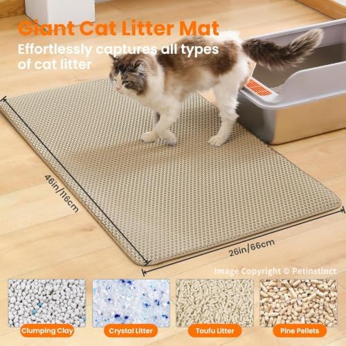 Extra Large Cat Litter Mat XXL, Double Layer Honeycomb - Image 2