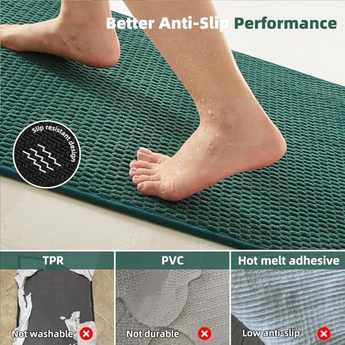 TYUU Bathroom Rugs Non Slip Washable, Super Absorbent Thin Bath Mat Small Quick - Image 4