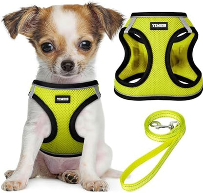 No Pull Dog Puppy Harness and Leash Set Reflective Mesh Vest Small by YIMEIS