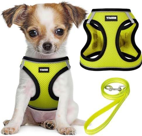No Pull Dog Puppy Harness and Leash Set Reflective Mesh Vest XX-Small by YIMEIS