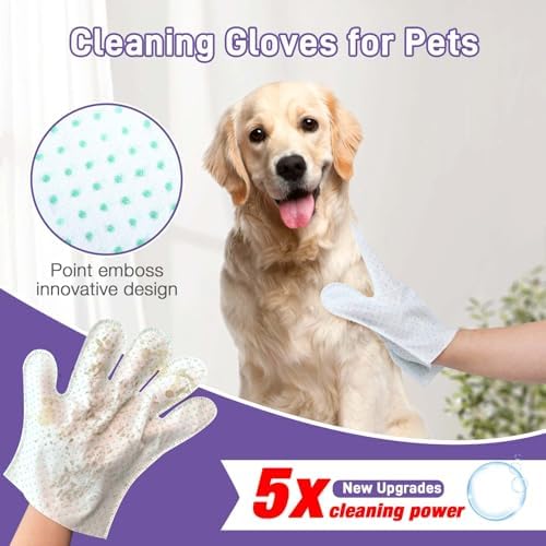 Pet Glove Wipes for Dogs & Cats, Pet Cleaning Gloves 30 PCS - Image 2
