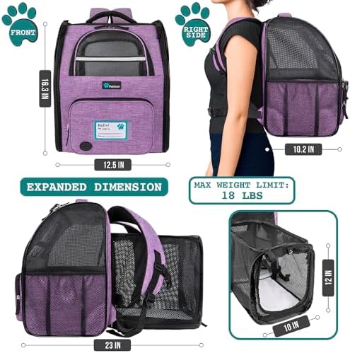 PetAmi Expandable Dog Cat Backpack Carrier, Airline Approved - Image 2