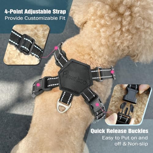 Pawaboo Small Dog Harness and Leash Set, Puppy Harness X-Frame Adjustable - Image 4