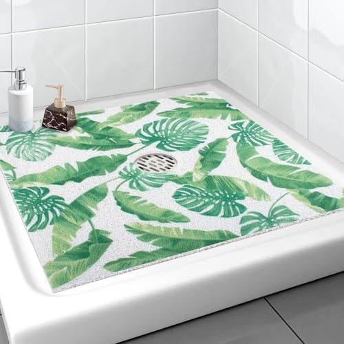 Square Shower Mat, Yonala 32 x 32 Inch Stylish Non Slip Shower Mats by Yonala