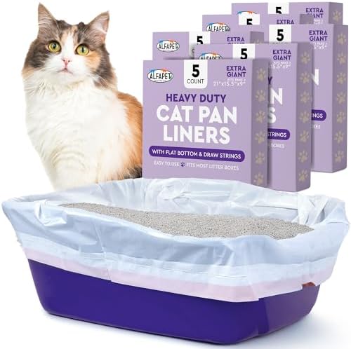 Alfapet Extra Large cat Litter Box Liners-6 Boxes- Heavy Duty 2 mil Thick by Alfapet