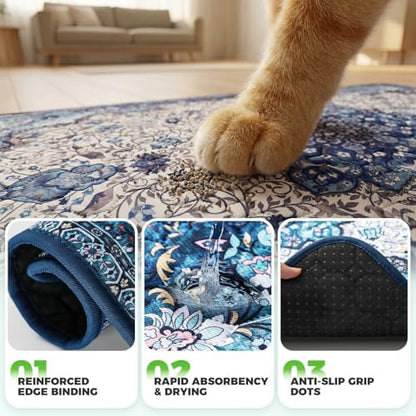 Hompet Cat Litter Mat 2 Pack, 48x72 Large Machine Washable Trapping Mats - Image 5