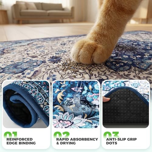 Hompet Cat Litter Mat 2 Pack, 28.5x60 Large Machine Washable Trapping Mats - Image 5