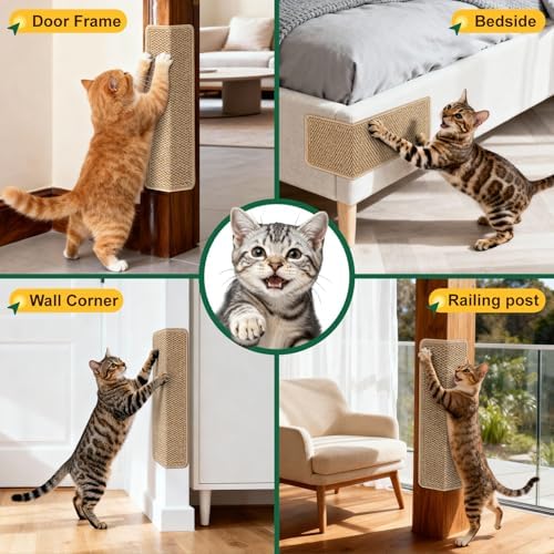 ENONCI Corner Cat Scratcher Wall, 19.6x9.8 Cat Scratcher Pad - Image 5