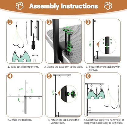 Dog Grooming Table Arm, 31.5"-43.3" Adjustable Pet Stand - Image 7