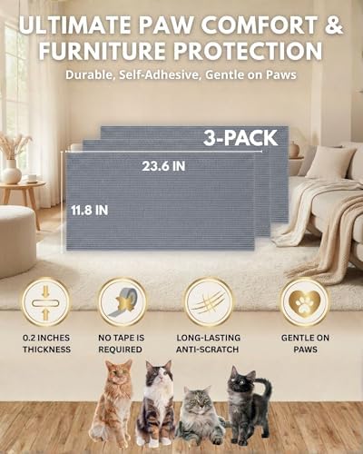 Corner & Wall Cat Scratch Mat, Self-Adhesive Trimmable Cat Scratcher, Wall - Image 7