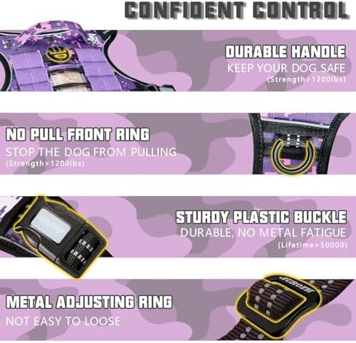 AUROTH Tactical Dog Harness Medium Sized Dog No Pull Adjustable Dog Vest - Image 3