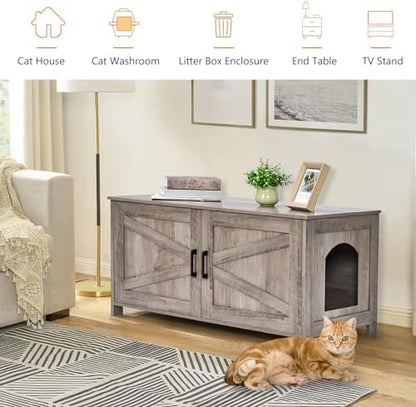 Homhedy 39.4" L Cat Litter Box Enclosure - Image 5