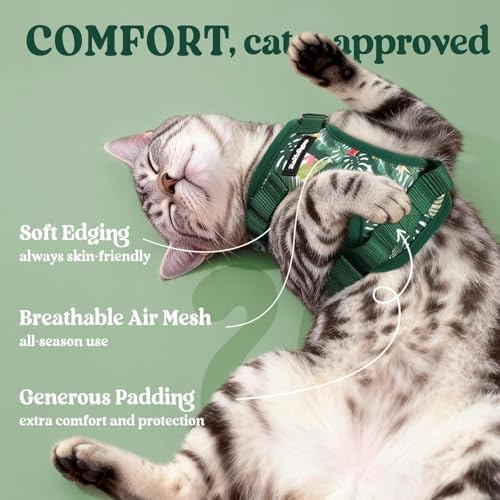 rabbitgoo Cat Harness and Leash Set, Escape Proof Vest, Rainforest Green - Image 4