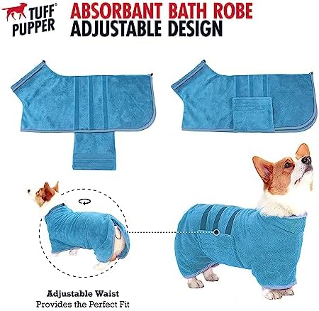 Tuff Pupper Fast Drying Dog Bath Robe | 800 GSM Plush Dog Towel - Image 4