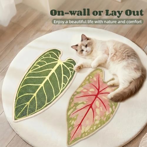 Premium Natural Sisal Botanical Leaf Cat Scratcher Mat, Extra Large Leaf-Shaped - Image 7