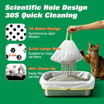 ADDPETS Sifting Litter Box Liners 28 Count, Precision Holes, Quick Clean - Image 3