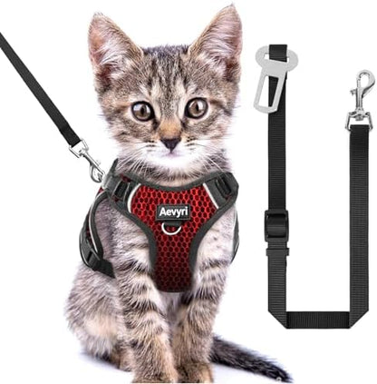 Cat Harness and Leash for Walking Escape Proof Soft Adjustable Cat Leash by Unknown