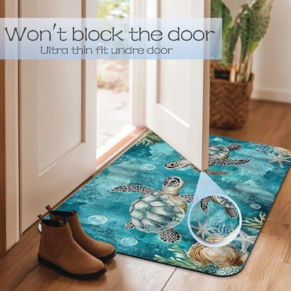 Ocean Turtle Bathroom Rug 29.5"x17", Super Absorbent Fast Drying Bath Mat - Image 7