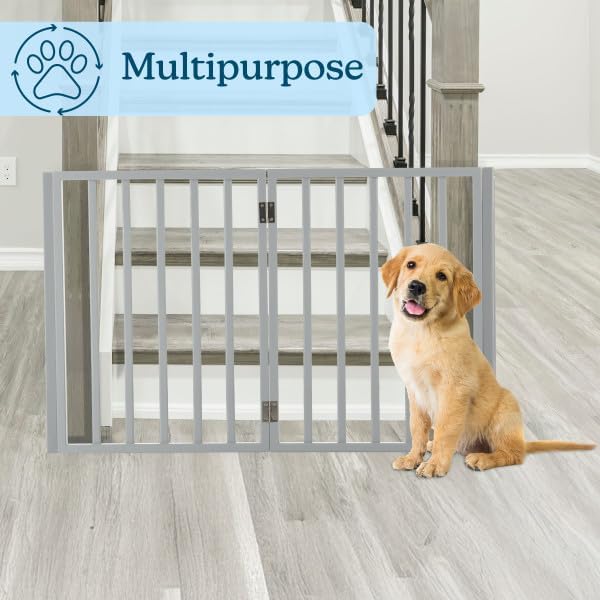 PETMAKER Pet Gate, 4 Panel Freestanding Dog Gate Indoor, 73” x 24” - Image 5
