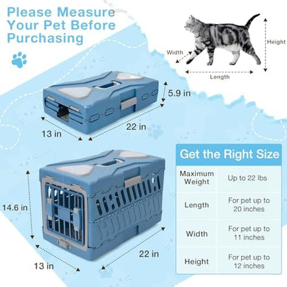 Pet Carrier for Cats & Small Dogs, Foldable Hard Cat Carrier - Image 3