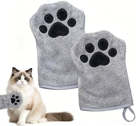 Microfiber Pet Towel Mitts-Ultra-Absorbent Coral Fleece by Unknown