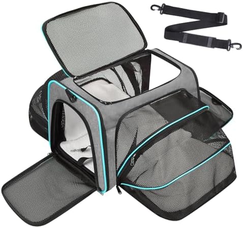 Pet Carrier, Large Soft Sided Expandable Travel Carrier by Handor