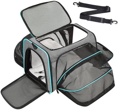Pet Carrier, Large Soft Sided Expandable Travel Carrier by Handor