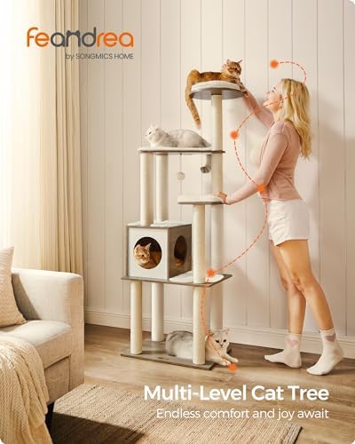 Feandrea Cat Tree, 64.6-Inch Multi-Level Tower - Image 2