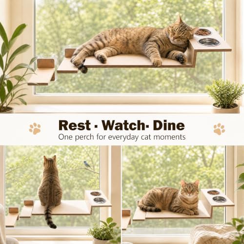 Cat Window Perch, Strong Suction Cups, Cat Window Hammock & Feeding Shelf - Image 7