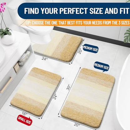 OLANLY Bathroom Runner Rug 70x24, Extra Soft Absorbent Microfiber Bath Rugs - Image 2