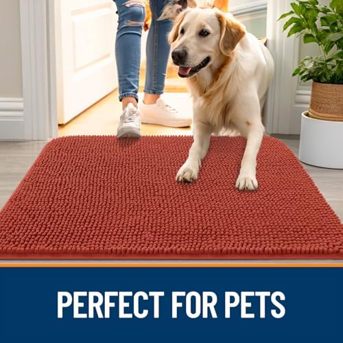 OLANLY Dog Door Mat for Muddy Paws 59x32, Super Absorbent Chenille Mud Mat - Image 6