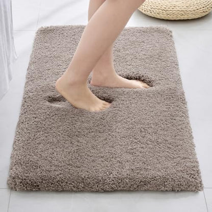 Disolla Taupe Grey Bathroom Rugs 17x24, Non-Slip Plush Small Bath Mat by Disolla