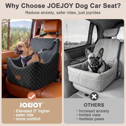 JOEJOY Elevated Dog Car Seat for Small/Medium Dogs up to 35 lbs, Memory Foam - Image 4