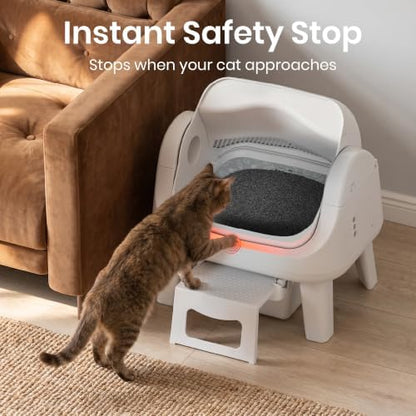 Automatic Cat Litter Box, Self Cleaning Litter Box, Open Top, 3 Buttons - Image 2