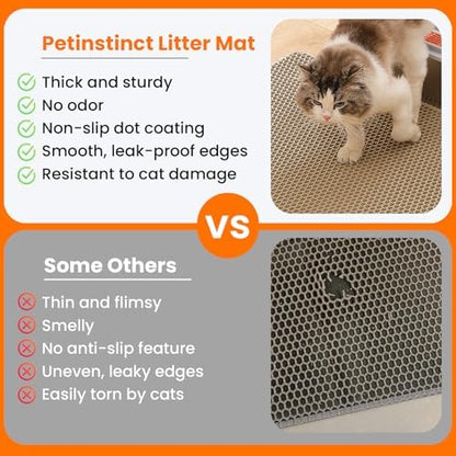 Extra Large Cat Litter Mat, Double Layer Honeycomb - Image 3