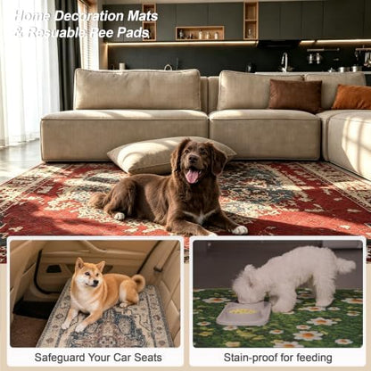 Washable Pee Pads for Dogs 48"x72" 2 Pack Reusable Puppy Potty Pad - Image 2