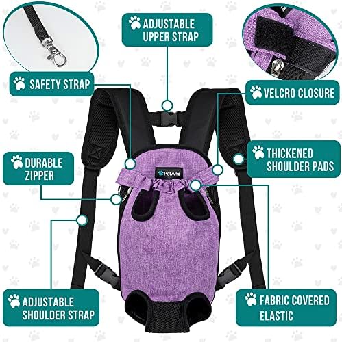PetAmi Dog Carrier Backpack, Adjustable Dog Pet Cat Front Carrier Backpack | - Image 4