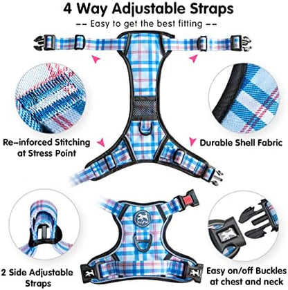 PoyPet Plaid Dog Harness Small, No Pull Vest - Image 3