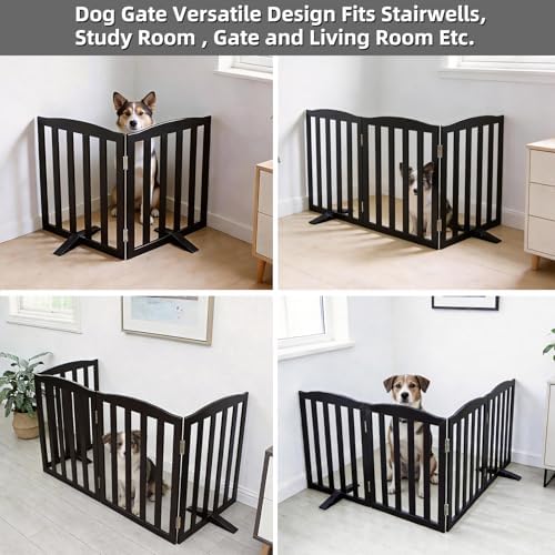 Freestanding Dog Gate Indoor, Doggie Gate Foldable Pet Gates - Image 4