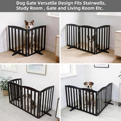 Freestanding Dog Gate Indoor, Doggie Gate Foldable Pet Gates - Image 4