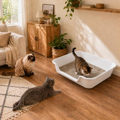 Extra Large Low Entry ABS Cat Litter Box, 2 Pack - Image 2
