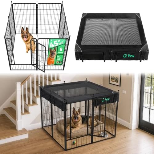 FXW Rollick Dog Playpen with Mesh Top Cover, 8 Panels by FXW