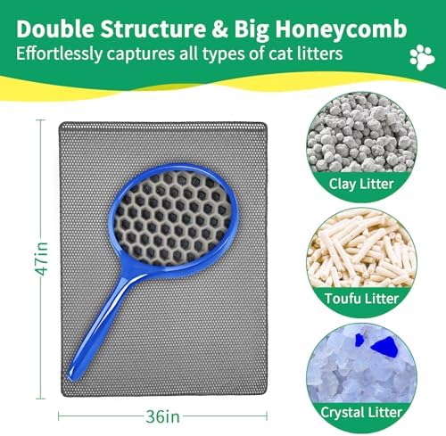 GRELY Cat Litter Mats- Extra Large XXL 47''X 36'', 2 Layer Litter Box Mat - Image 3