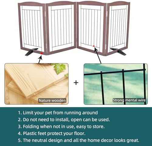 ZJSF Freestanding Dog Fence Indoor, Foldable Dog Gate - Image 6