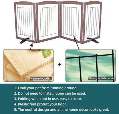 ZJSF Freestanding Dog Fence Indoor, Foldable Dog Gate - Image 6