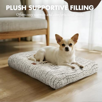 Dog Bed Crate Pad for Small Dogs 24"x18" Coffee - Image 3