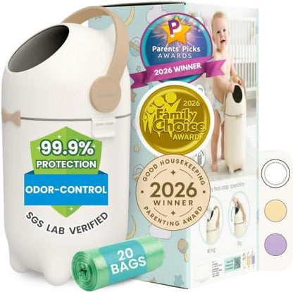 iTouchless Odor-Locking Nursery Pail | 2026 Award-Winning Bin | Boho White by Unknown