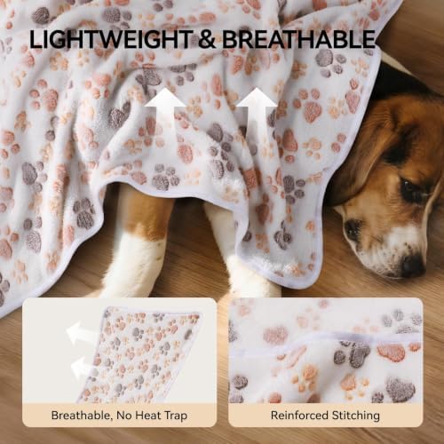 LINENLUX Dog Blankets 3-Pack, Super Soft Fluffy Fleece Pet Throw Warm - Image 2
