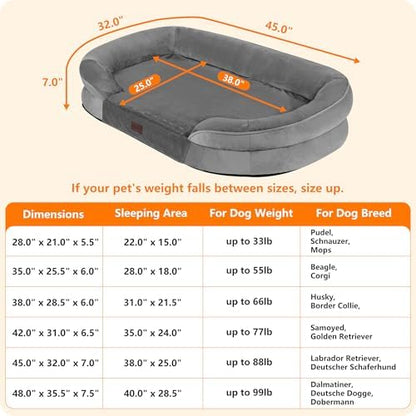 Dwanton Orthopedic Waterproof X-Large Dog Bed Sofa, Gel Memory Foam - Image 4